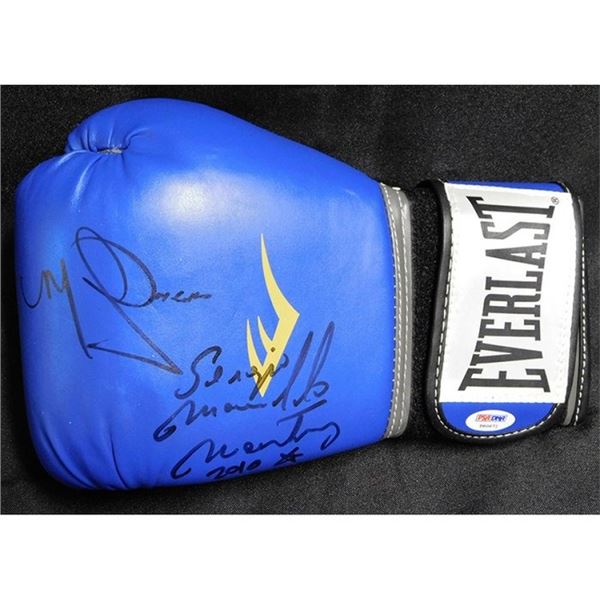 Sergio Martinez Miguel Cotto Signed Blue Boxing Glove