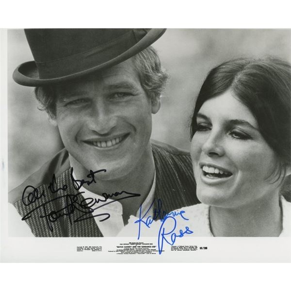 Katherine Ross and Paul Newman signed "Butch Cassidy and the Sundance Kid" signed movie photo. GFA A