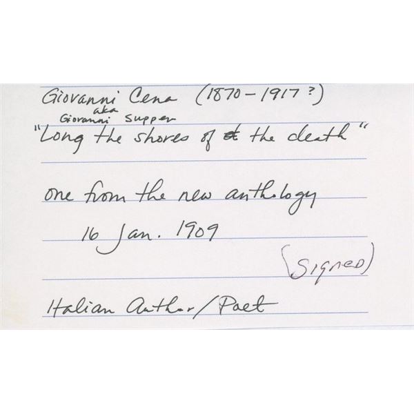 Italian Novelist Giovanni Cena signed book