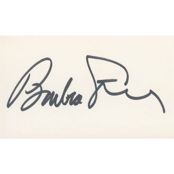 Barbra Streisand Autographed Signature Card — Framed Display