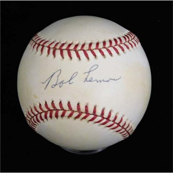 Cleveland Indians Bob Lemon Signed Official American League Baseball JSA Authenticated