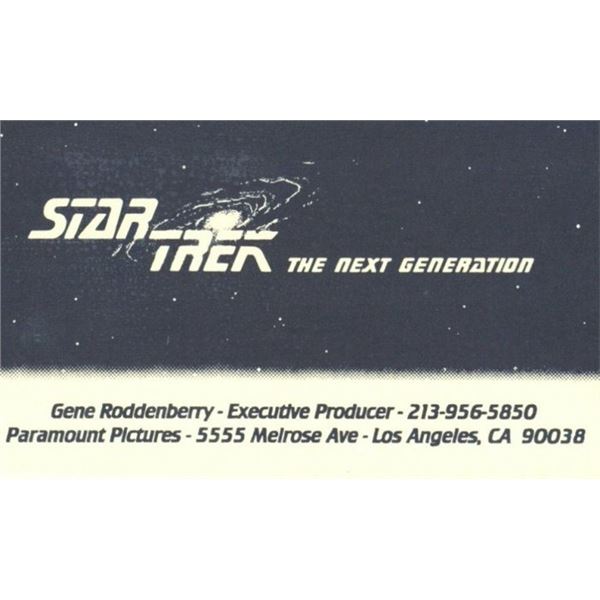 Star Trek Creator Gene Roddenberry business card