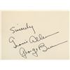 Image 1 : George Burns and Gracie Allen signature cut