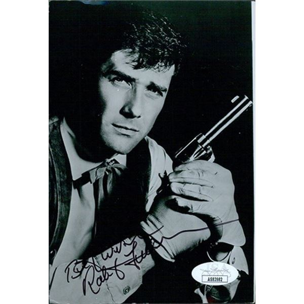 Wagon Train Robert Fuller Signed  Photo JSA Authenticated Damaged