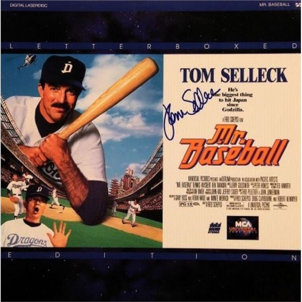 Mr Baseball Tom Selleck signed LaserDisc