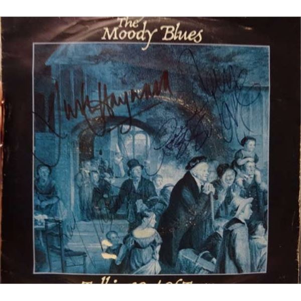 Moody Blues signed record sleeve 45 signed by Jon Lodge, Justin Hayward, Ray Thomas and Graeme Edge