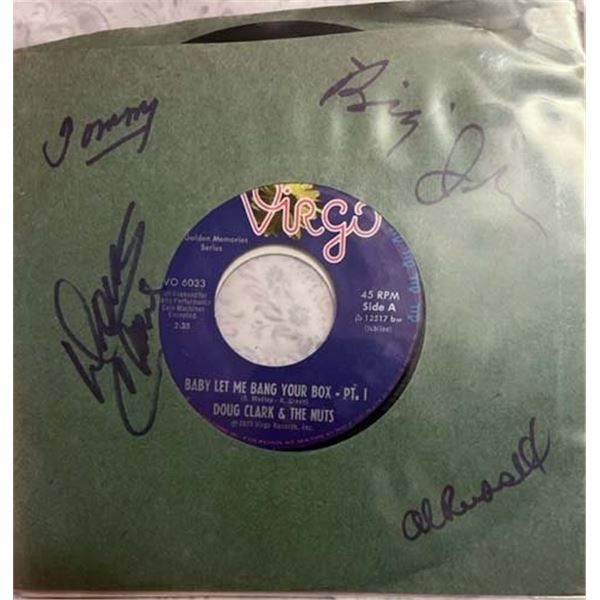 Doug Clark & the Nuts signed 45 Doug Clark, Tommy Goldston, Big John and Al Russell