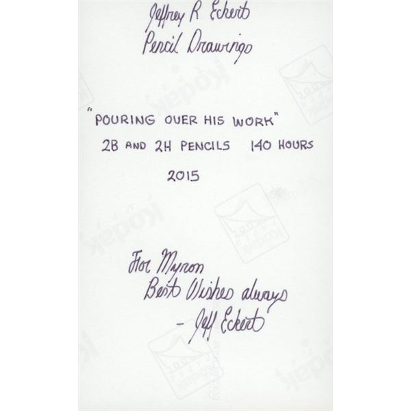 Pencil Artist Jeff Eckert personal note