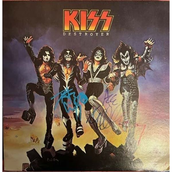 KISS signed Destroyer album signed Peter Criss and Ace Frehley