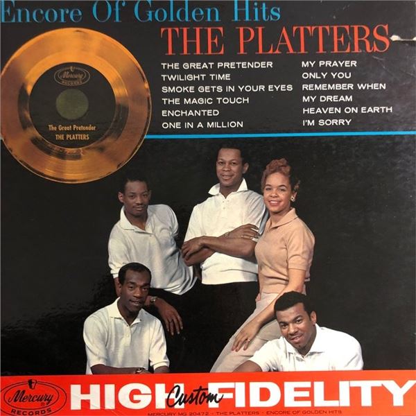 The Platters ‎signed Encore Of Golden Hits album cover