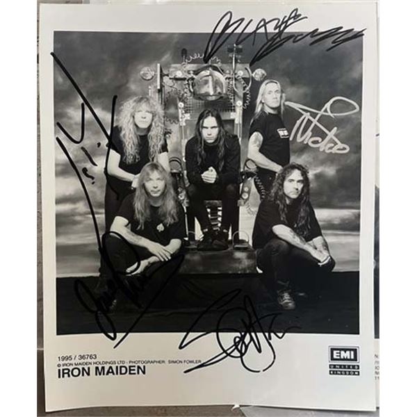 Iron Maiden band signed photo