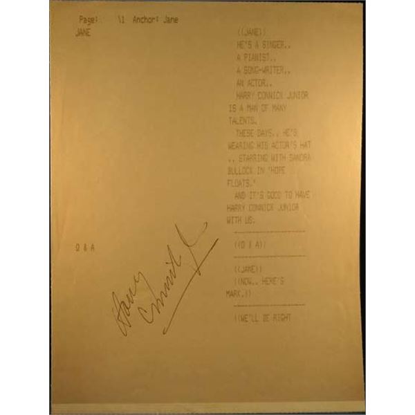 Harry Connick Jr. original autograph