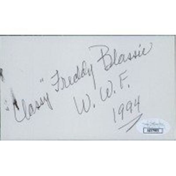 WWF Wrestler Freddie Blassie Signed Index Card