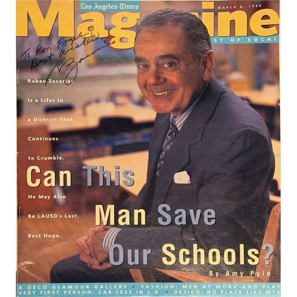 LA Times Magazine March 1998 Signed by Former LAUSD Superintendent Ruben Zacaria
