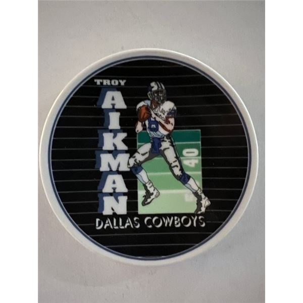 Troy Aikman Rare Porcelain Collector Plate – Dallas Cowboys (4x4 Inches)