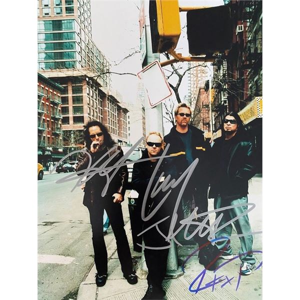 Metallica band signed photo