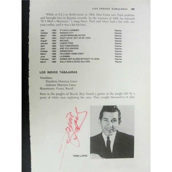 Trini Lopez signed album