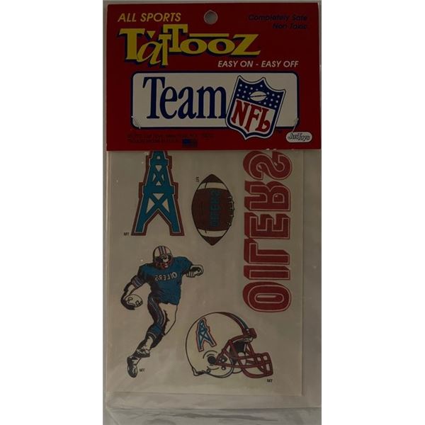 Houston Oilers Vintage Tattoo Sheet – NFL Licensed “Tattooz” (5x10 Inches