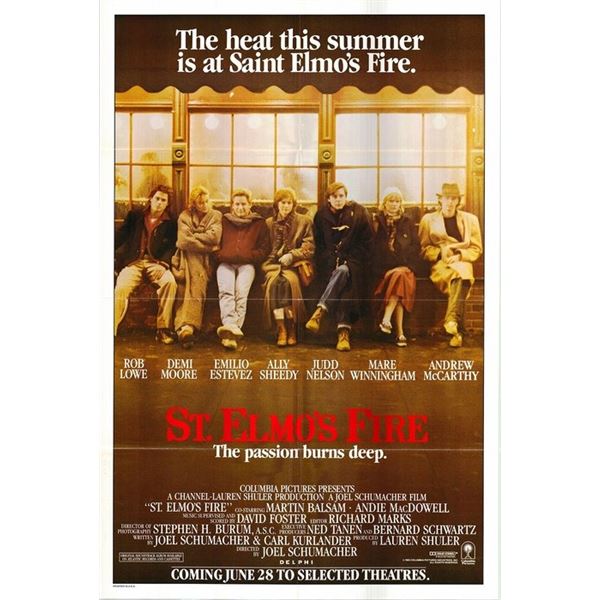 St. Elmo's Fire original 1985 vintage one sheet poster