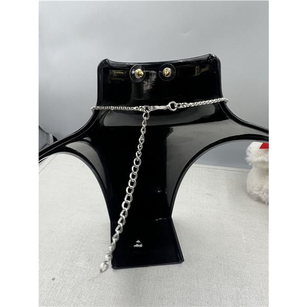 Brand New American Diamond Necklace With Earrings .