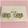 Image 1 : Gold plated crown  shaped ear studs 18 carat