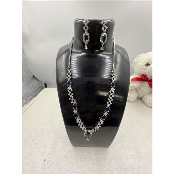 Brand New American Diamond Necklace With Earrings .