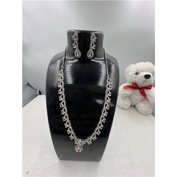 Brand New American Diamond Necklace With Earrings .