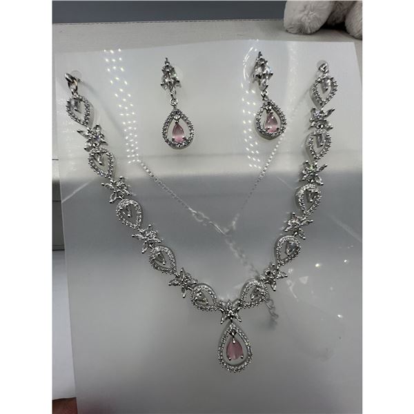 Brand New American Diamond Necklace With Earrings.