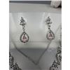 Image 2 : Brand New American Diamond Necklace With Earrings.