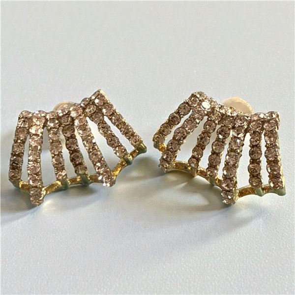 Gold plated crown shaped ear studs 18 carat