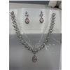 Image 1 : Brand New American Diamond Necklace With Earrings.