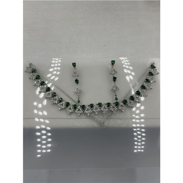 Brand New American Diamond Necklace With Earrings.