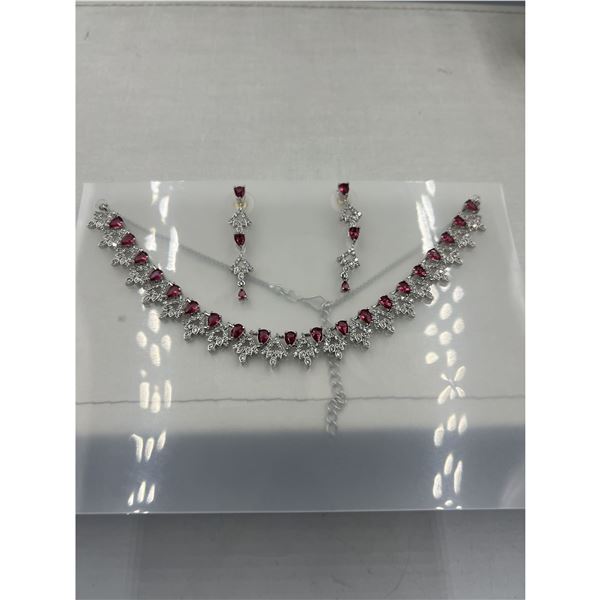 Brand New American Diamond Necklace With Earrings.