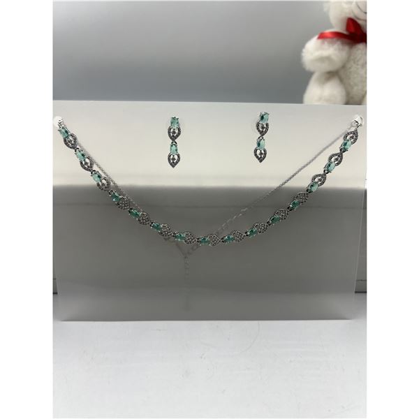 Brand New American Diamond Necklace With Earrings.