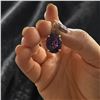 Image 1 : Natural Dark Amethyst Pendant wrapped with Silver