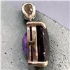 Image 5 : Natural Dark Amethyst Pendant wrapped with Silver