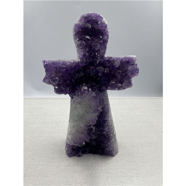 5 X 2.9 INCH AMETHYST ANGEL CARVING STATUE HANDMADE