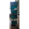 Image 1 : Green Rolling Multi-Tier Wire basket merchandise display stand - 17in x 22in x 64in H