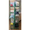 Image 2 : Green Rolling Multi-Tier Wire basket merchandise display stand - 17in x 22in x 64in H