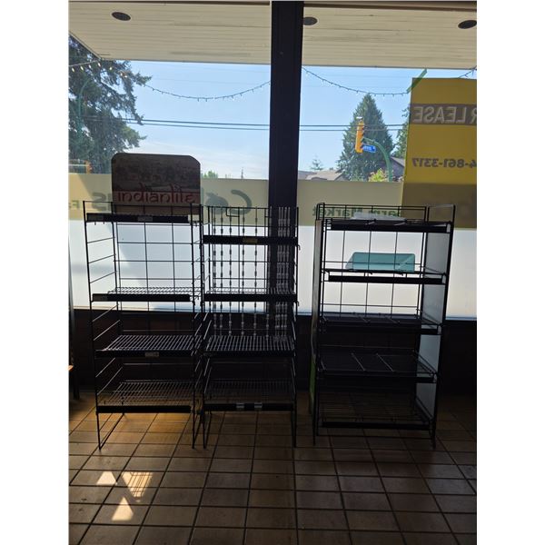 3pc grocery metal wire merchandising racks 19 x 14 x 50in