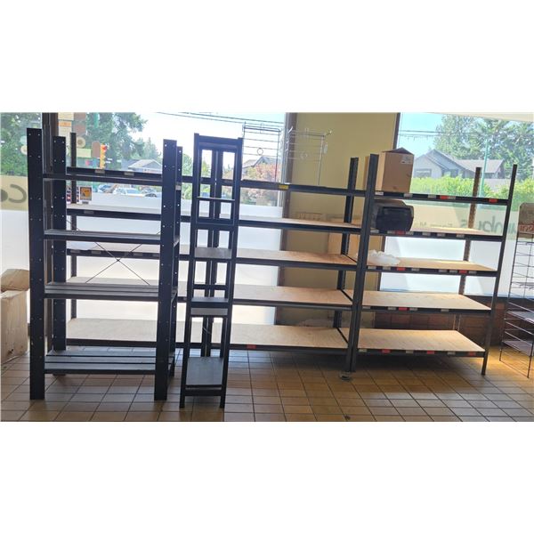 Group of assorted shelving