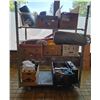 Image 1 : 3 tier rolling shelf with contents - approx. 53in x 22in x 70 1/2in