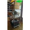 Image 2 : 3 tier rolling shelf with contents - approx. 53in x 22in x 70 1/2in