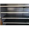 Image 3 : Commercial black metal gondola shelving unit with pegboard backing - entire unit approx. 12ft wide, 