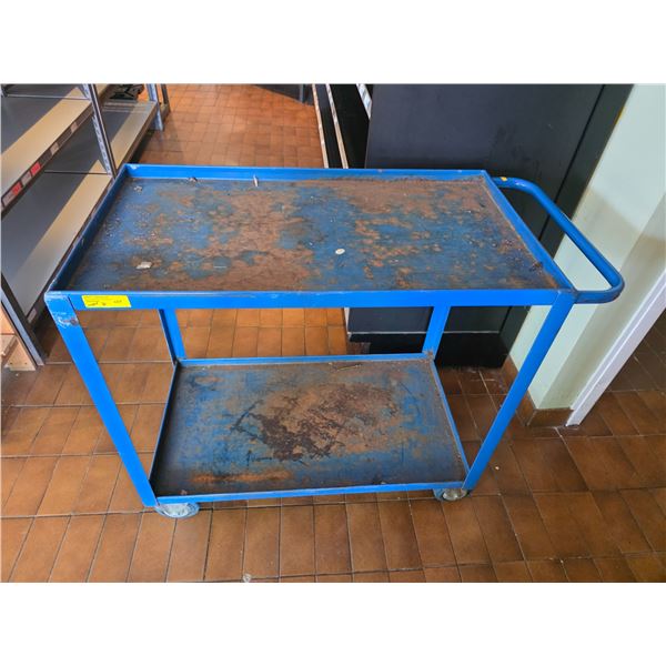 Blue metal rolling cart - 41 x 20 x 35