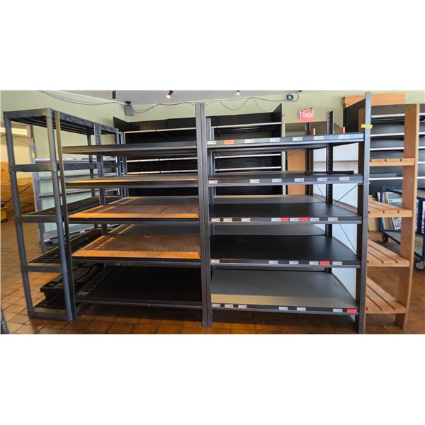 Group of assorted shelving units