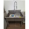 Image 3 : Commercial stainless steel 2 compartment 39in sink with faucet &  3ft x 2ft x 35in stainless steel t
