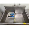 Image 4 : Commercial stainless steel 2 compartment 39in sink with faucet &  3ft x 2ft x 35in stainless steel t