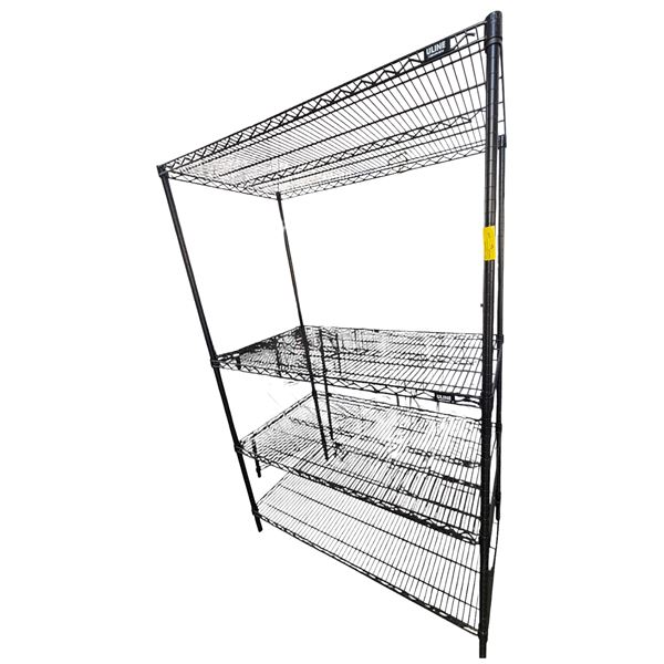 Heavy-duty, adjustable 4-tier wire shelving unit