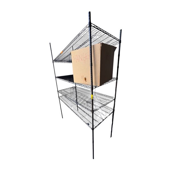 Heavy-duty, adjustable 4-tier wire shelving unit